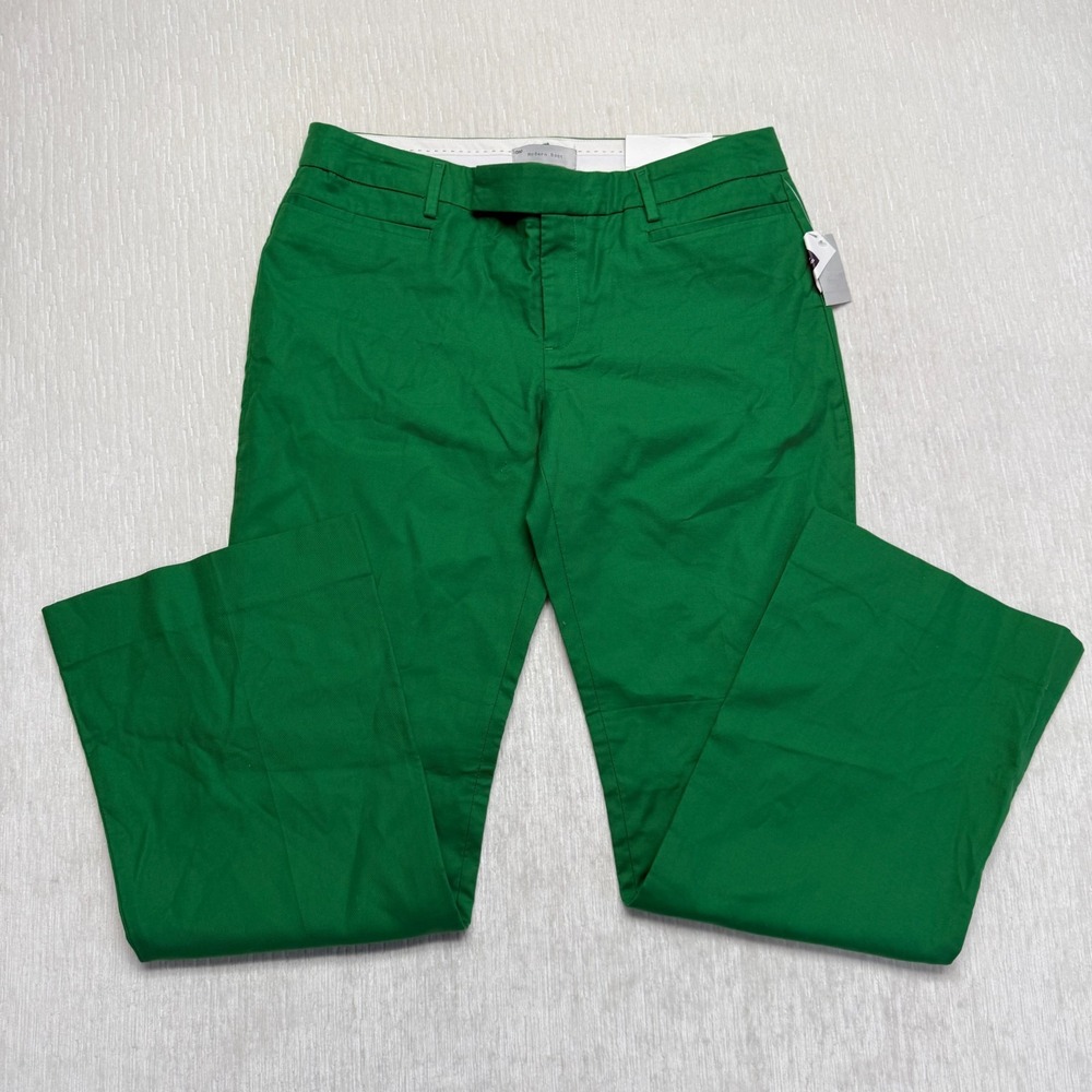 Gap Modern Bootcut Chino Pants Women 8A Extremely Green Cotton Ankle Bright